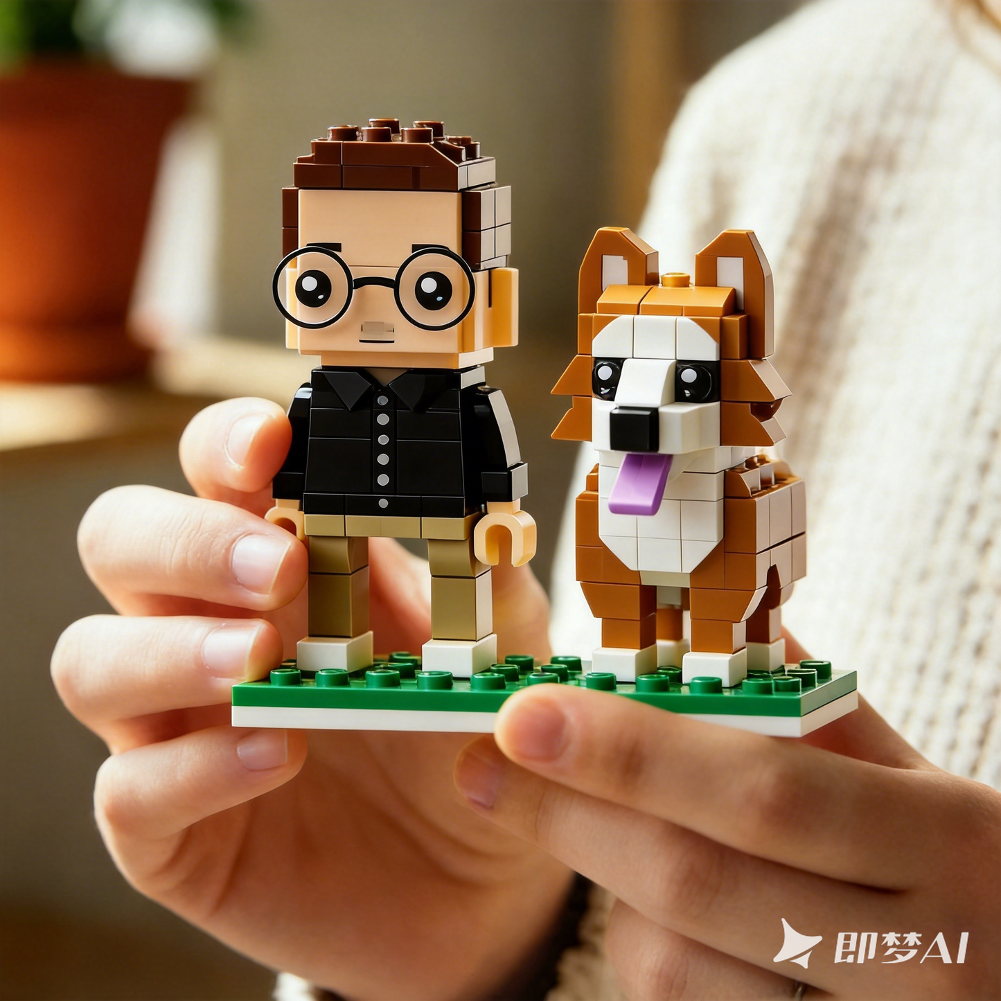Custom Pet Photo Gifts – Personalized Mini Figures of Couple with Pet