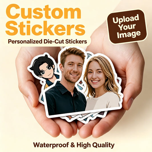 Custom Printed Stickers, Custom Anime Meme Square Photo Stickers, Self-Adhesive Custom Picture Photobooth Stickers Upload Your Own Image