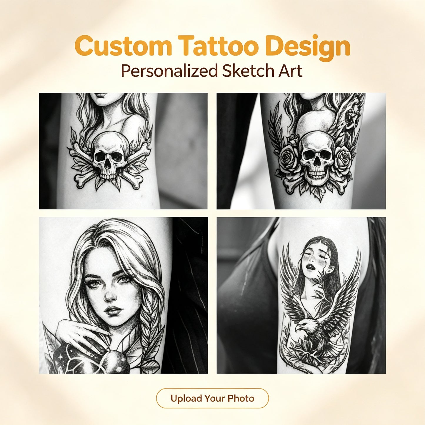 Personalized Custom Tattoo Stickers Custom Image Logo Name Temporary Tattoos