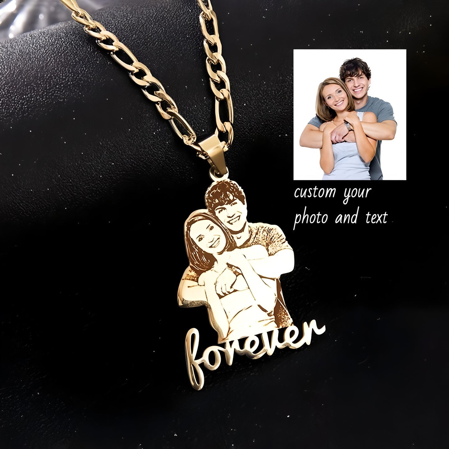 Custom Photo Couple Figurine Necklace, Personalized 3D Doll Pendant, Unique Handmade Memorial Gift for Women, Men, Couples