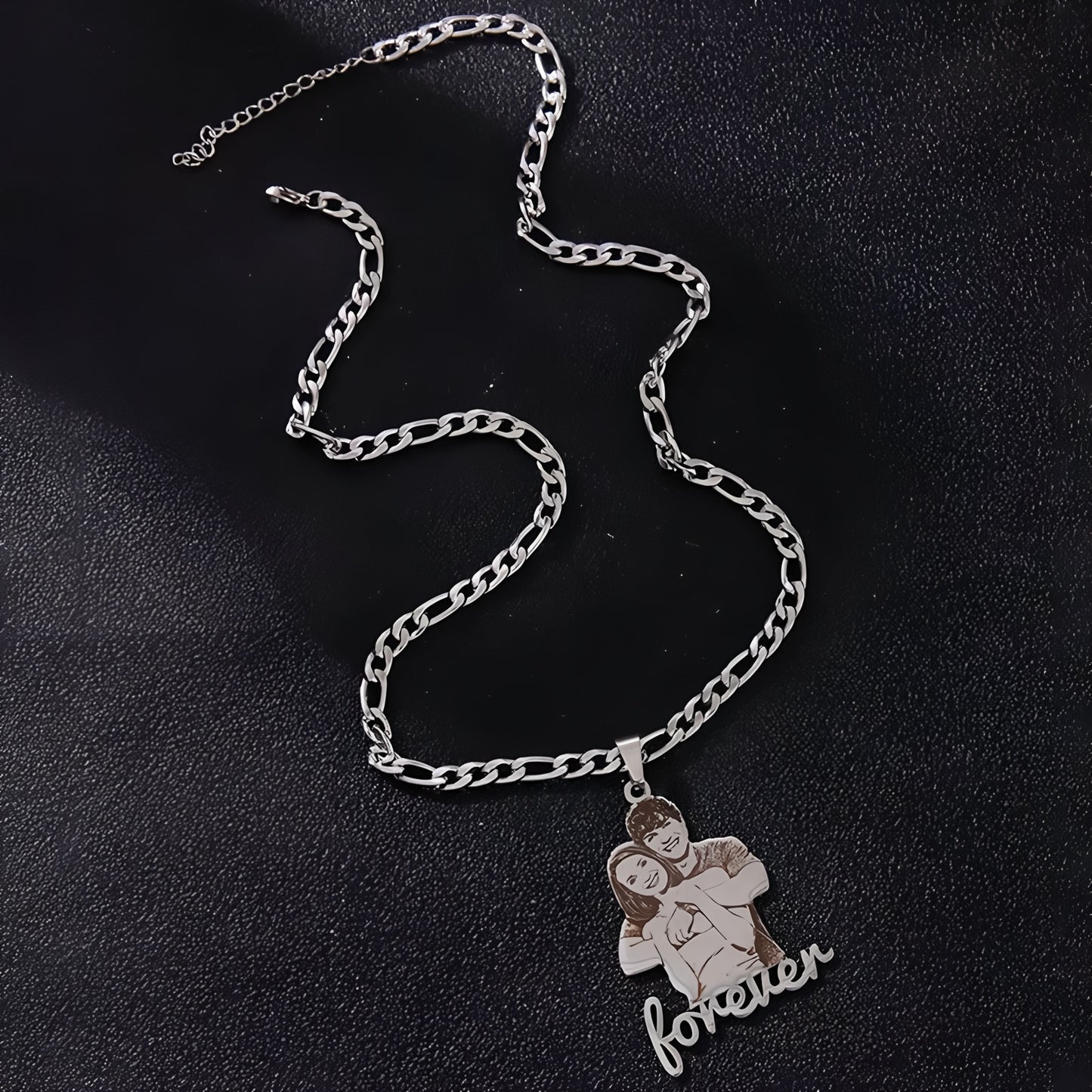 Custom Photo Couple Figurine Necklace, Personalized 3D Doll Pendant, Unique Handmade Memorial Gift for Women, Men, Couples