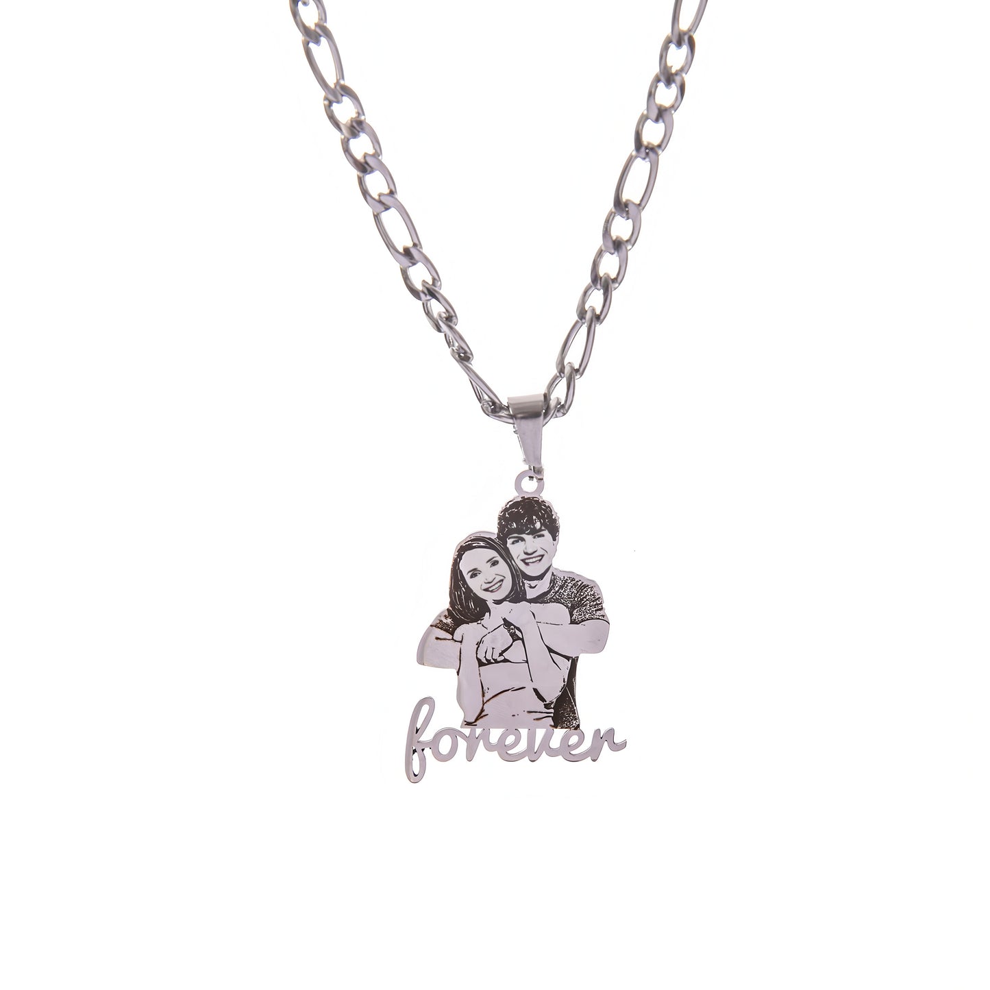 Custom Photo Couple Figurine Necklace, Personalized 3D Doll Pendant, Unique Handmade Memorial Gift for Women, Men, Couples
