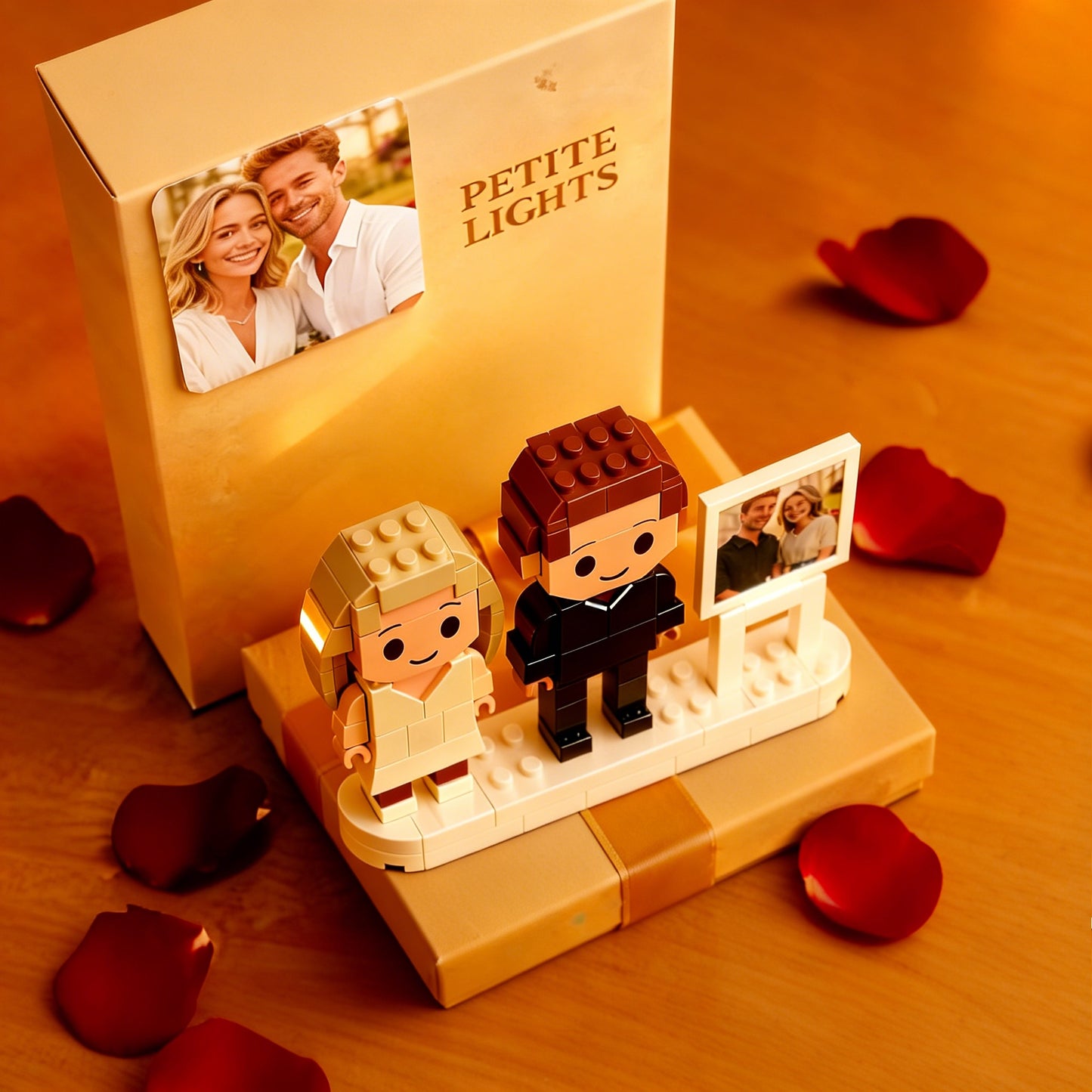 Custom Couple Brick Mini Figures from Your Photo
