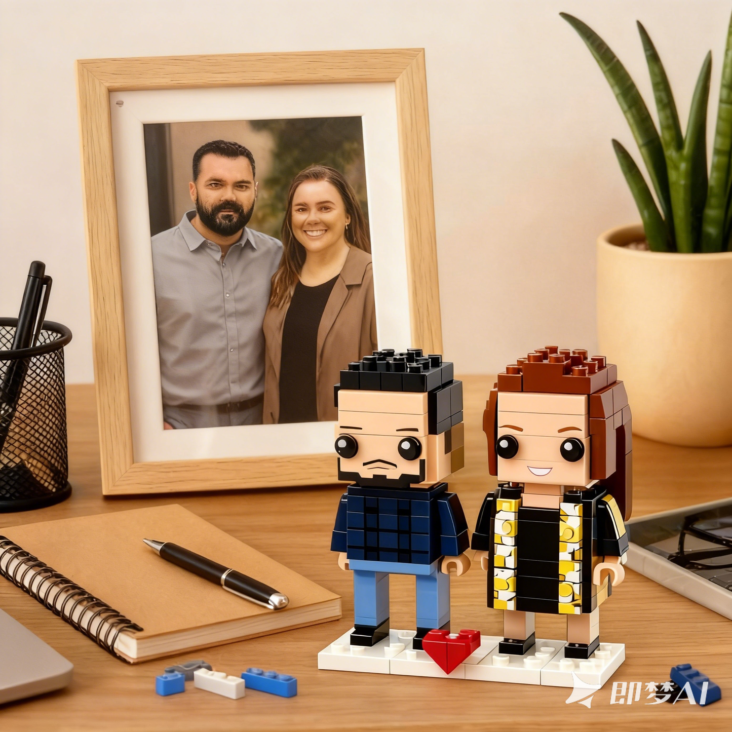 Custom Couple Brick Mini Figures from Your Photo