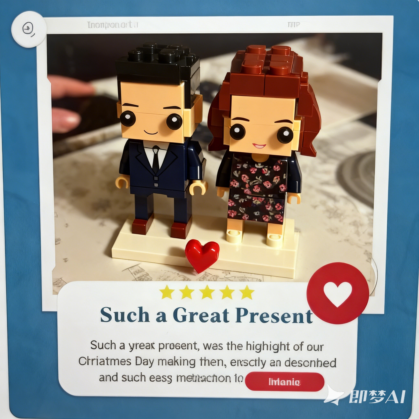Custom Couple Brick Mini Figures from Your Photo