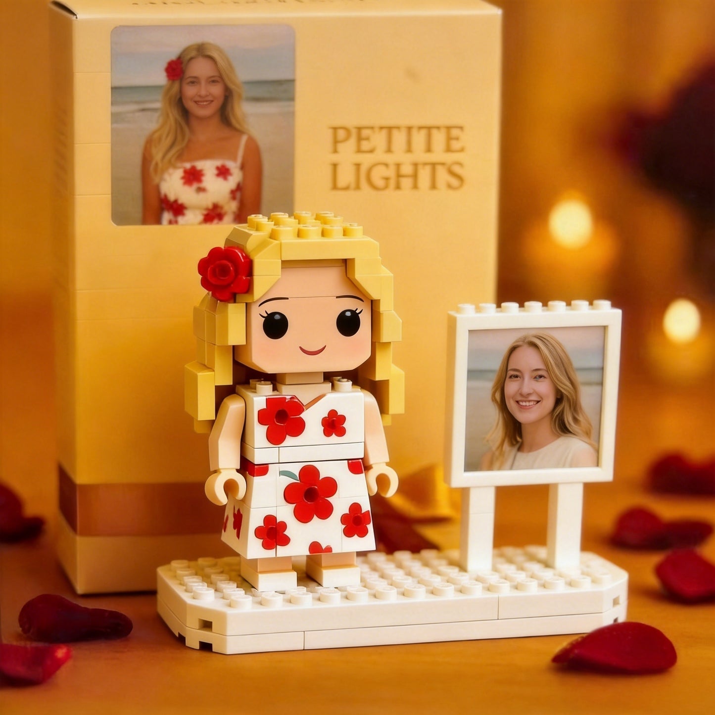 Custom Couple Brick Mini Figures from Your Photo