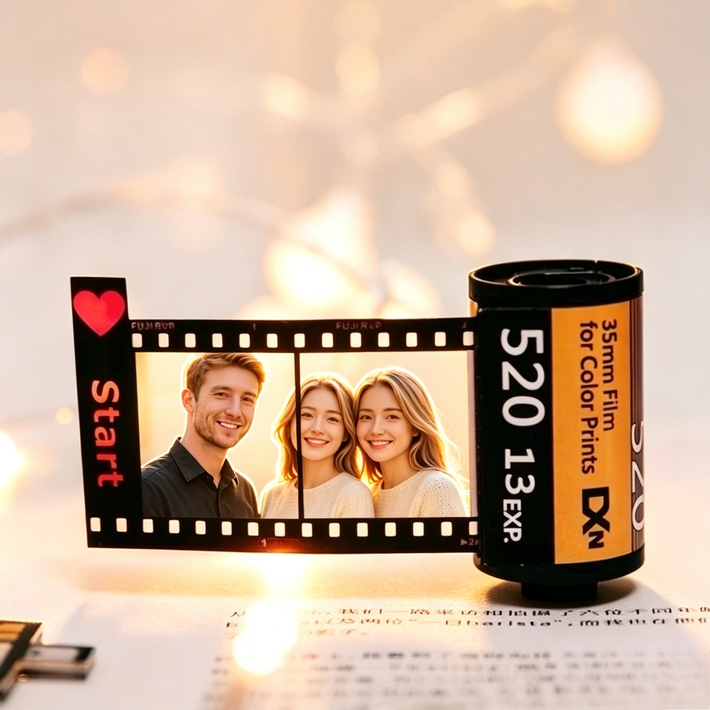 Custom Photo Film Roll Keychain, Personalized Memory Camera Film Photo Album Gift