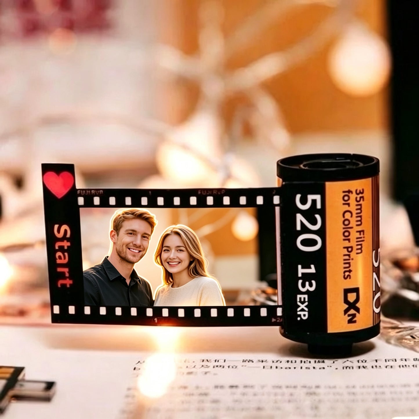 Custom Photo Film Roll Keychain, Personalized Memory Camera Film Photo Album Gift