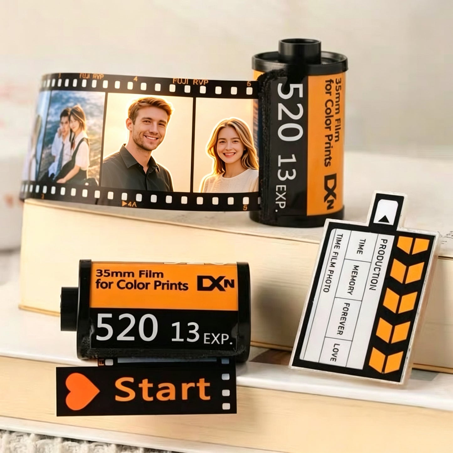 Custom Photo Film Roll Keychain, Personalized Memory Camera Film Photo Album Gift